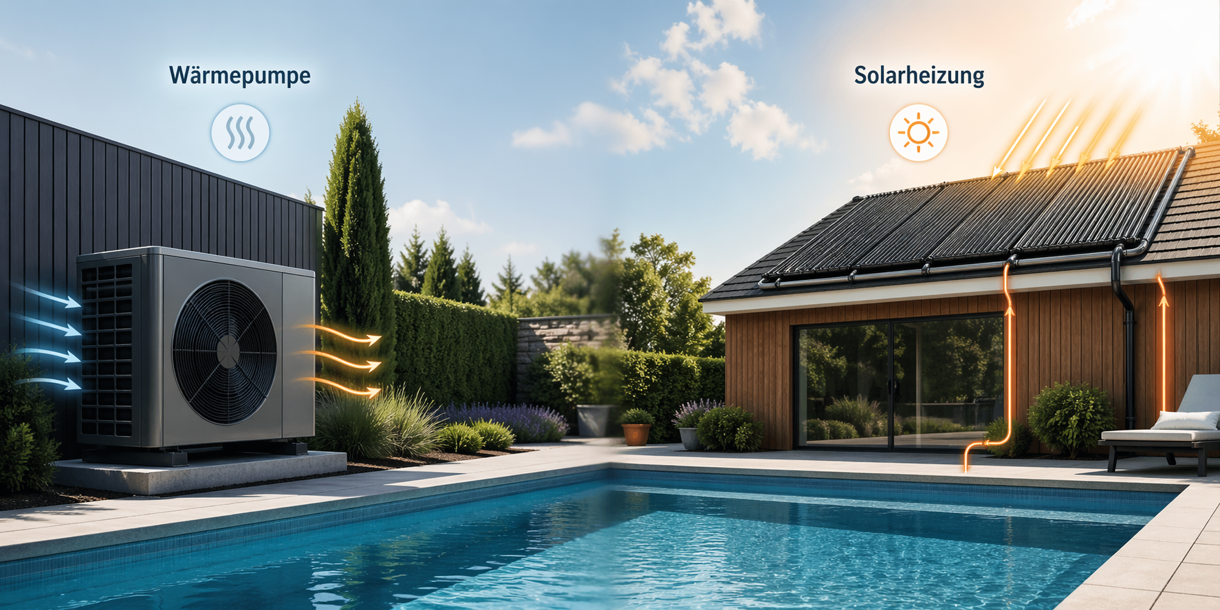 Wärmepumpe vs. Solarheizung für den Pool im Vergleich