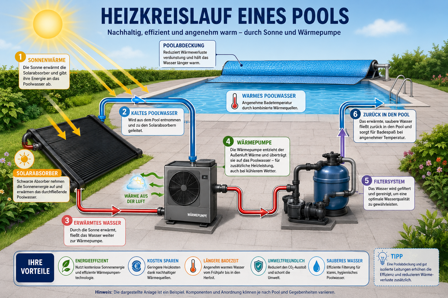 Heizkreislauf eines Pools erklärt
